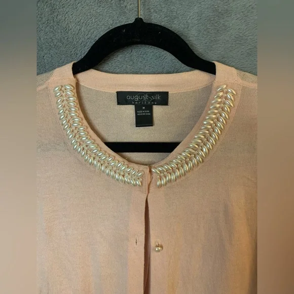 August Silk Heritage women’s size medium sweater, button down - Picture 2 of 3